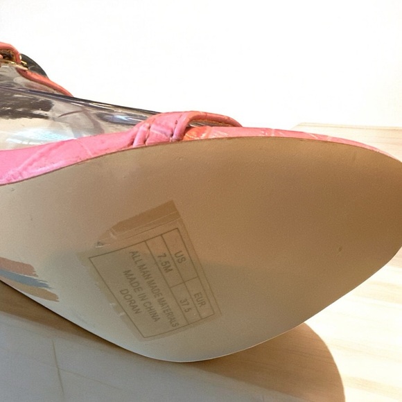 Steve Madden Doran Heel Pink Croc‑Embossed Size 7.5 M - Picture 4 of 7